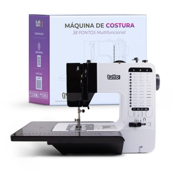 Máquina de Costura Multifuncional 38 Pontos Bivolt