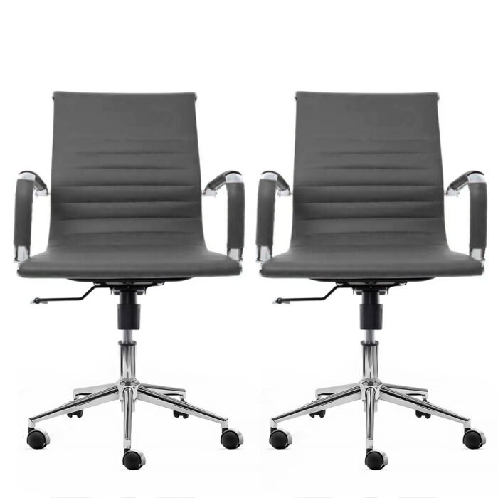 Kit 2 Cadeiras Secretária Giratória CE-100 Esteirinha Charles Eames - Cores