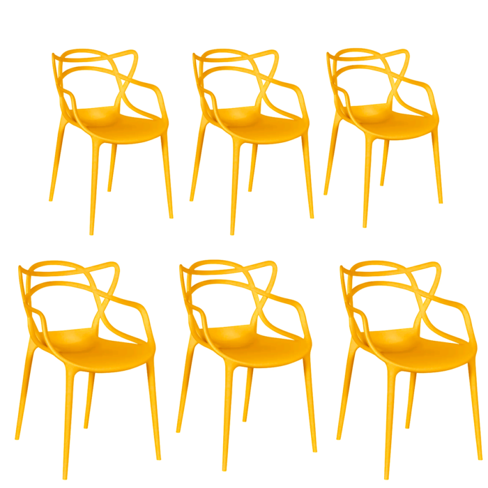 Kit 6 Cadeiras de Jantar Allegra AL Jardim Empilável - Cores