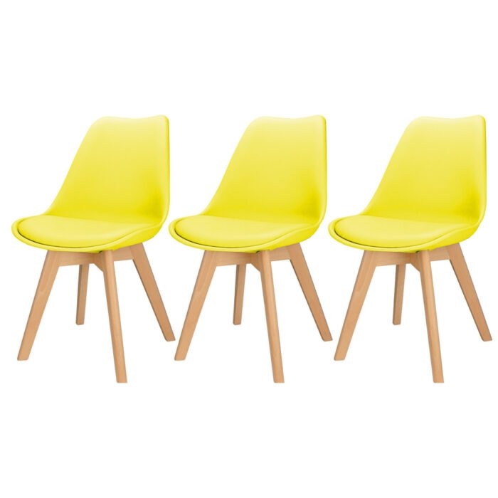 Kit 3 Cadeiras Charles Eames Leda Estofada BestChair - Cores