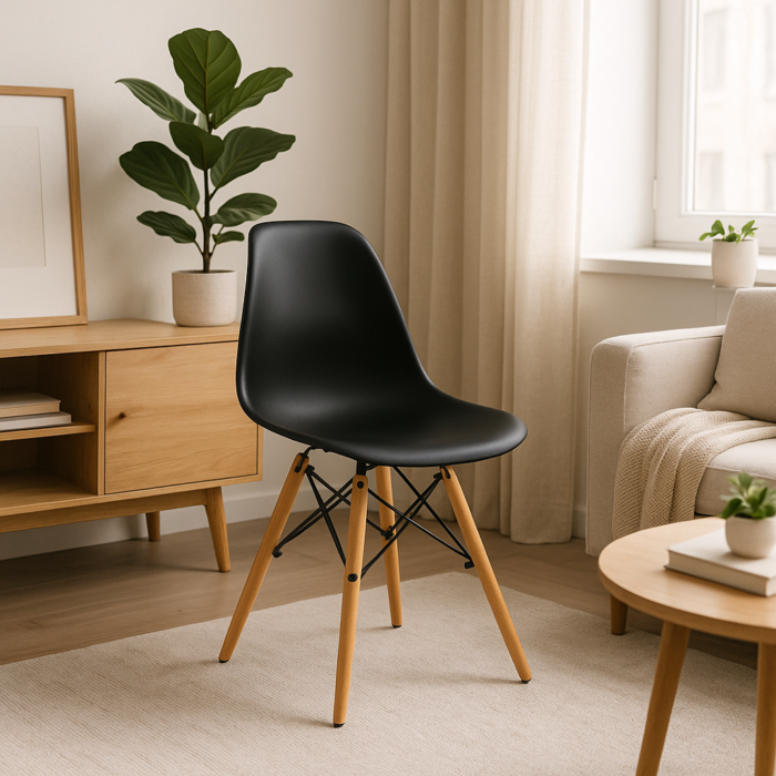 Cadeira Charles Eames Eiffel EF-001 Base Madeira - Variação