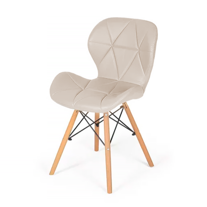 Cadeira de Jantar Charles Eames Eiffel Slim Estofada - Cores