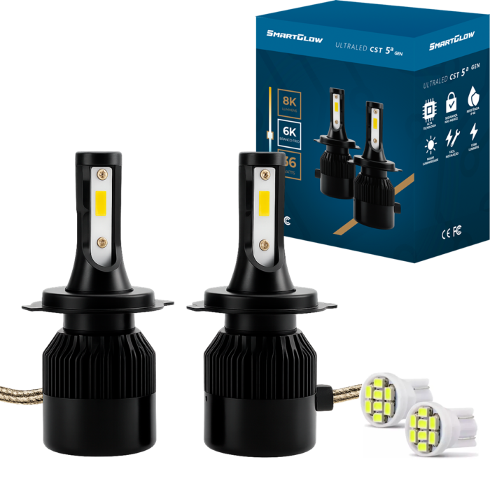 Par de Lâmpadas Ultra LED CST 5 Gen 6000K 8000 LUMENS + Brindes - Diversos Encaixes